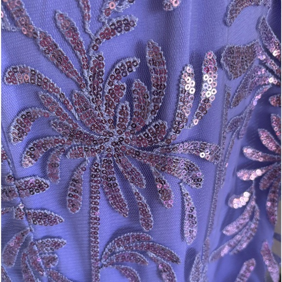 Stunning dress periwinkle color with sequins by TADASHI SHOJI size 10 worn once - Picture 10 of 14